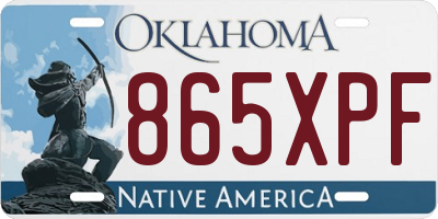 OK license plate 865XPF