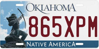 OK license plate 865XPM