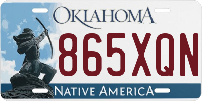 OK license plate 865XQN