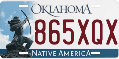 OK license plate 865XQX