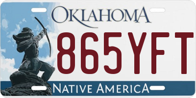 OK license plate 865YFT