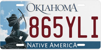 OK license plate 865YLI