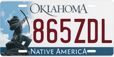 OK license plate 865ZDL