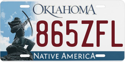 OK license plate 865ZFL
