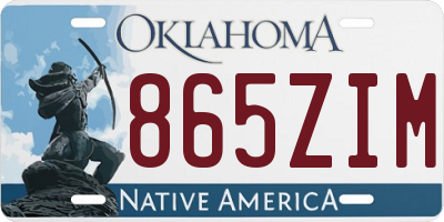 OK license plate 865ZIM