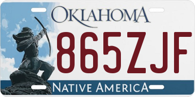 OK license plate 865ZJF