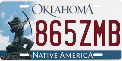 OK license plate 865ZMB