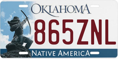 OK license plate 865ZNL