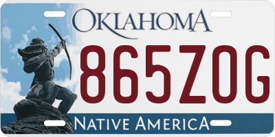 OK license plate 865ZOG