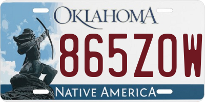 OK license plate 865ZOW
