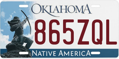 OK license plate 865ZQL