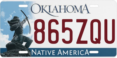 OK license plate 865ZQU