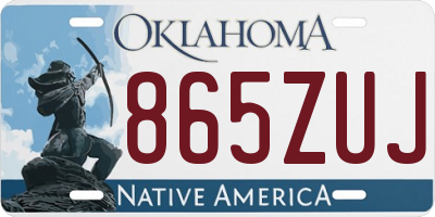 OK license plate 865ZUJ