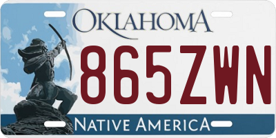 OK license plate 865ZWN