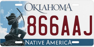 OK license plate 866AAJ