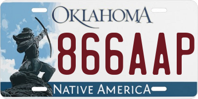 OK license plate 866AAP