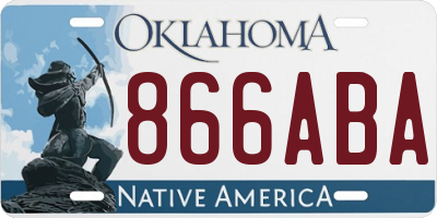 OK license plate 866ABA