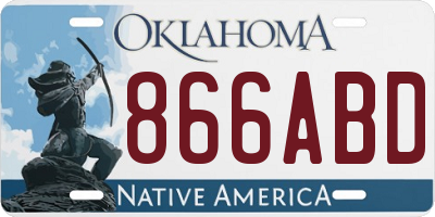 OK license plate 866ABD