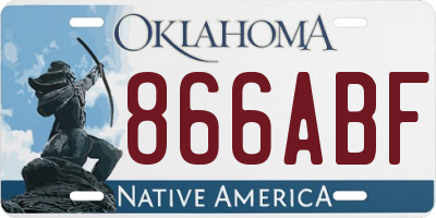 OK license plate 866ABF