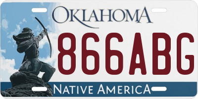 OK license plate 866ABG