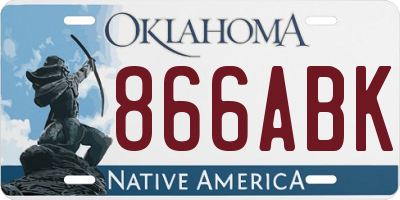 OK license plate 866ABK