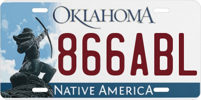 OK license plate 866ABL