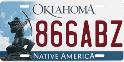 OK license plate 866ABZ