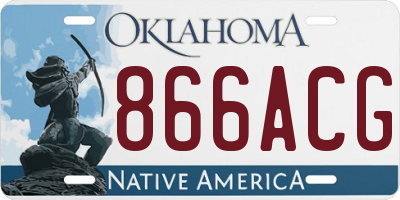 OK license plate 866ACG