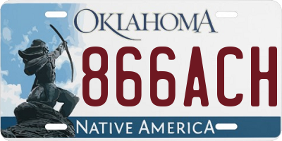 OK license plate 866ACH