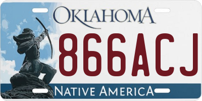 OK license plate 866ACJ