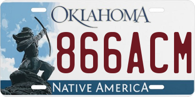 OK license plate 866ACM