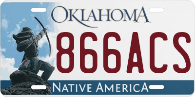 OK license plate 866ACS