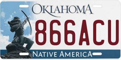 OK license plate 866ACU