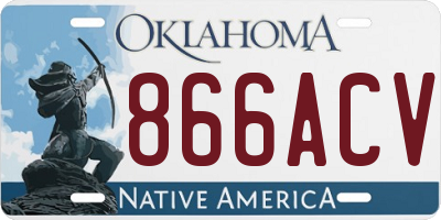 OK license plate 866ACV