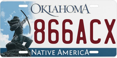 OK license plate 866ACX