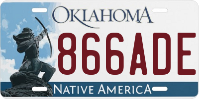 OK license plate 866ADE
