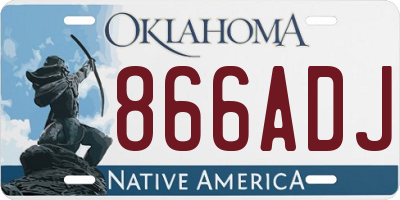 OK license plate 866ADJ