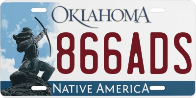 OK license plate 866ADS