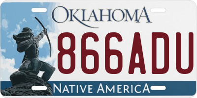 OK license plate 866ADU