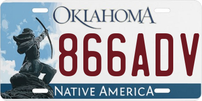 OK license plate 866ADV