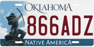 OK license plate 866ADZ