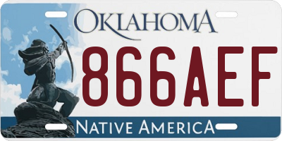 OK license plate 866AEF