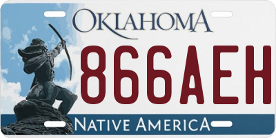 OK license plate 866AEH