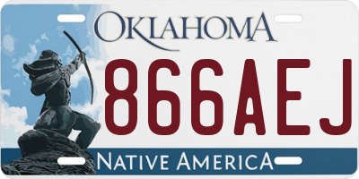 OK license plate 866AEJ