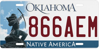 OK license plate 866AEM