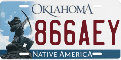 OK license plate 866AEY