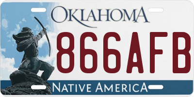 OK license plate 866AFB