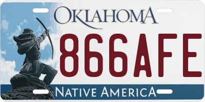 OK license plate 866AFE