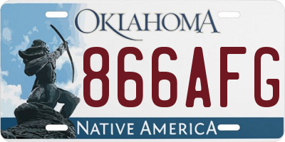 OK license plate 866AFG