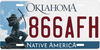 OK license plate 866AFH